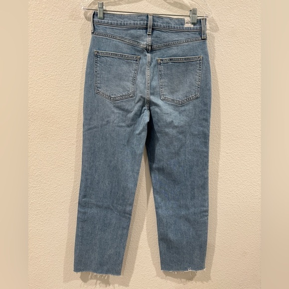 Frank & Eileen Monaghan Button Fly High Rise Raw Hem Straight Leg Mom Jeans 28 - Picture 8 of 15